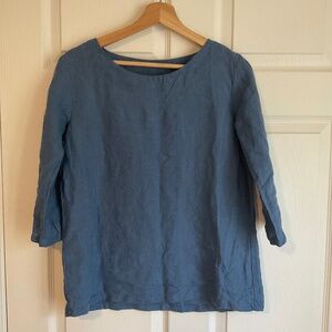 Len.Ok linen Linenfox NotPerfectLinen blue blouse